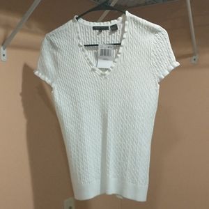 Jeanne Pierre Medium Short Sleeved Cable Sweater
